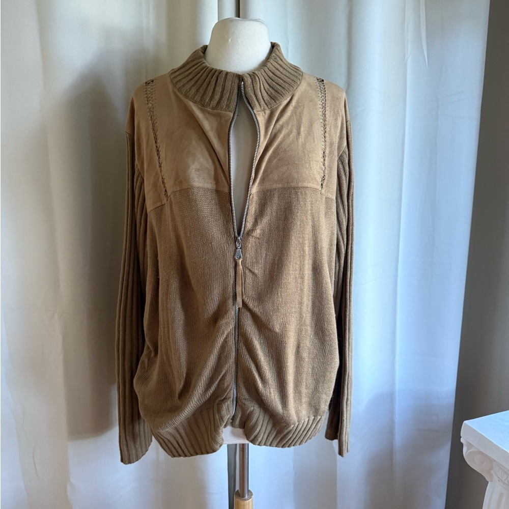 Vintage Ms. Lee Brown Oversized Zip Up Sweater